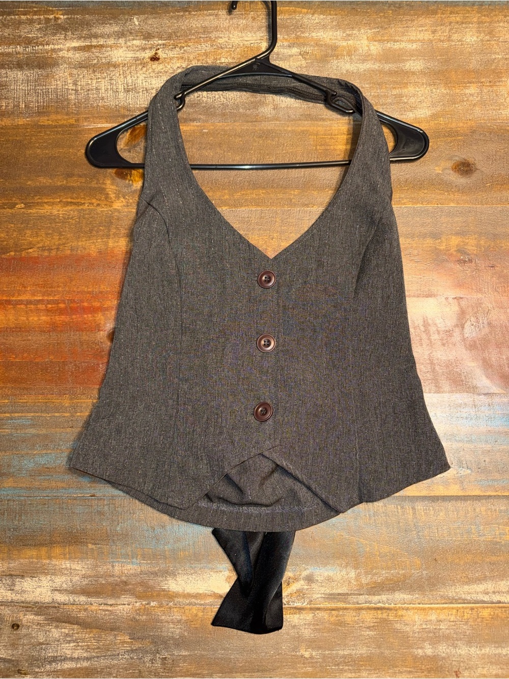 Have Charcoal Gray Button-Front Bodysuit